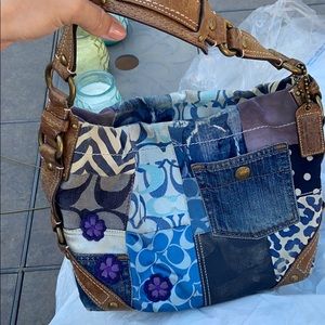 Coach Plaid & Denim Shoulder Purse!
